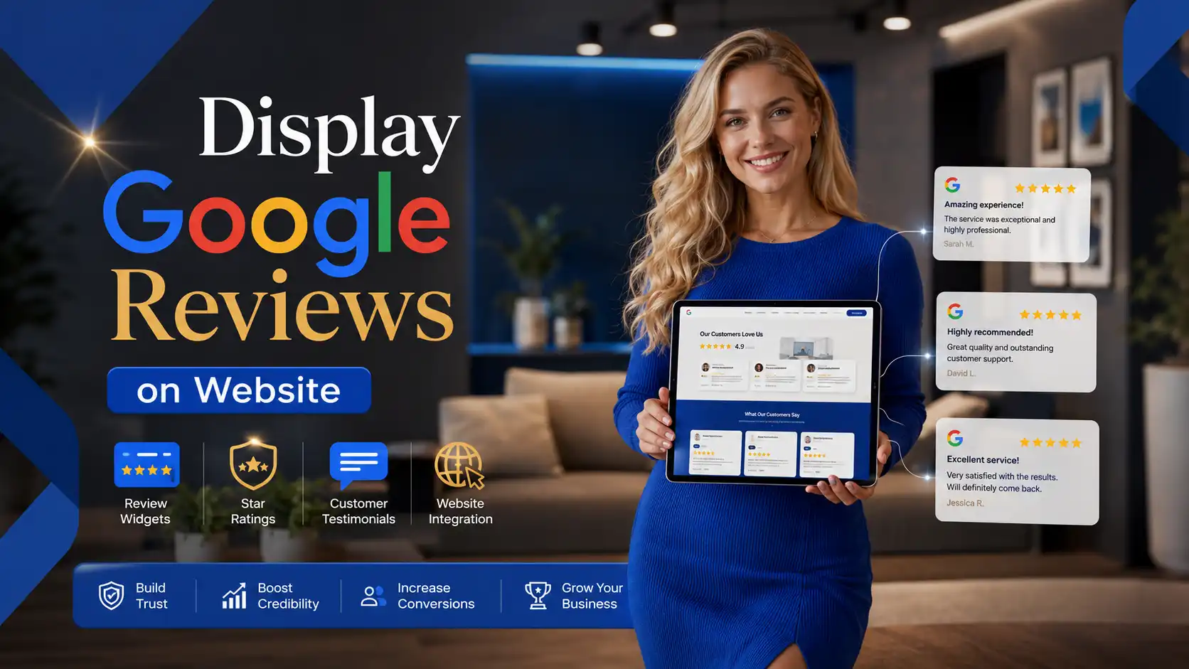 Website Showing Embedded Google Reviews to Build Customer Trust