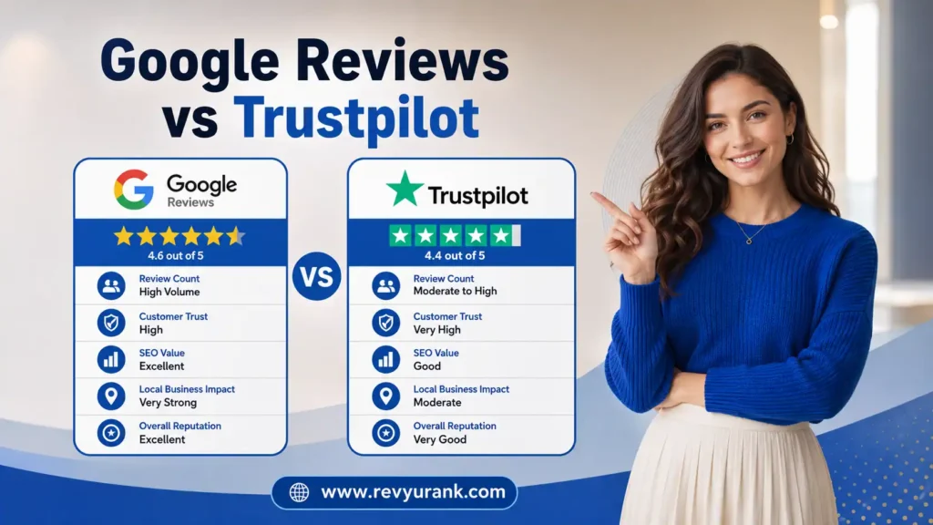 Google Reviews vs Trustpilot comparison for online business reputation