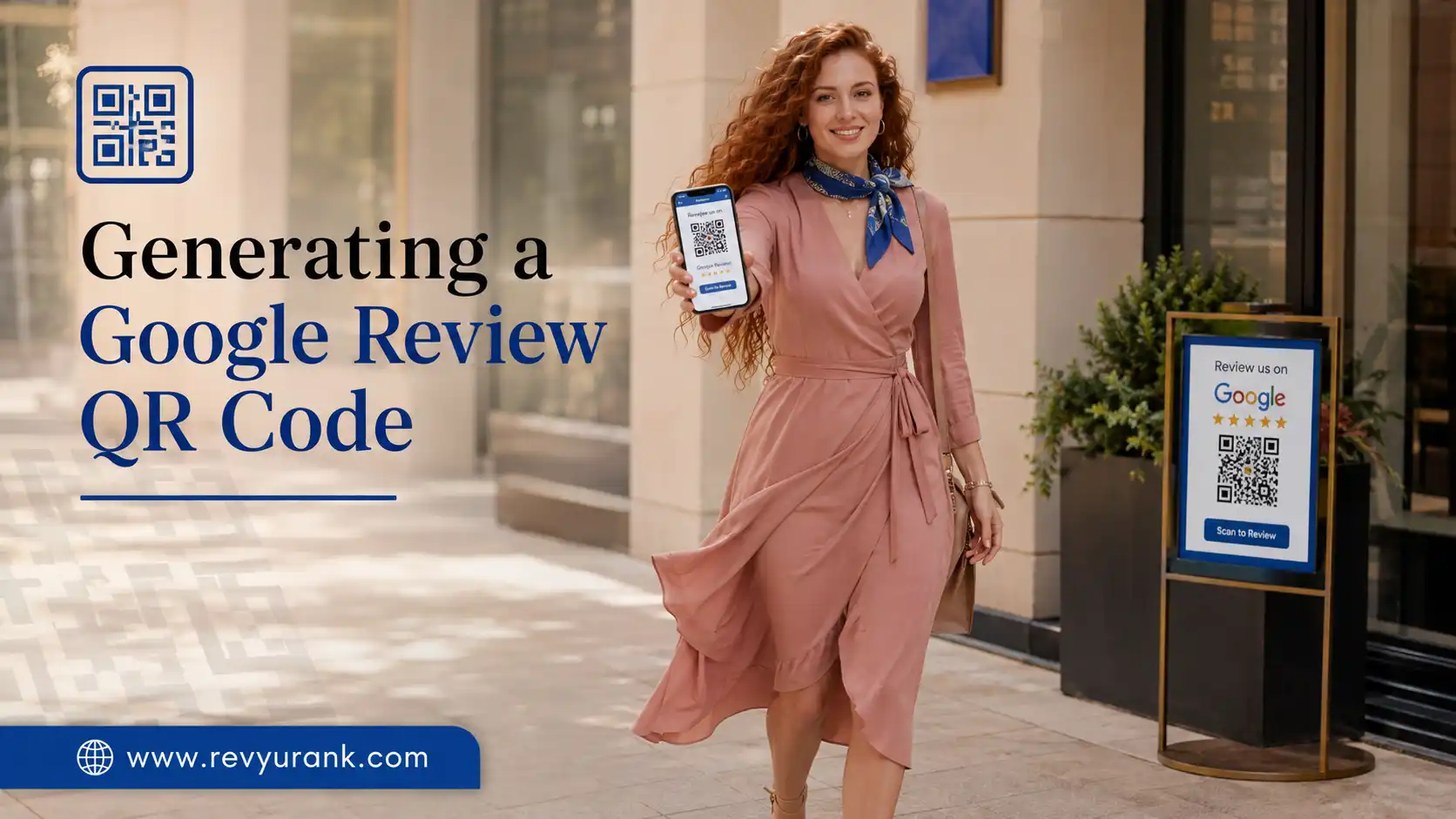 Screenshot of pasting a Google review link into a QR code generator to create a google review qr code