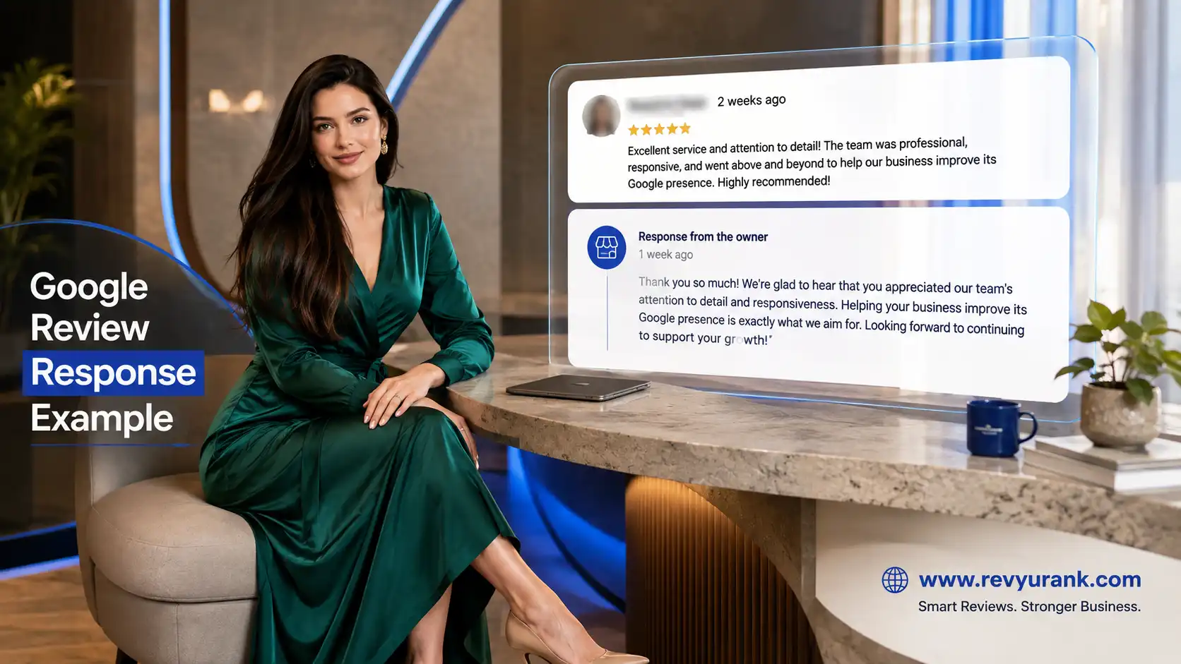 Example of a business owner replying to a Google review