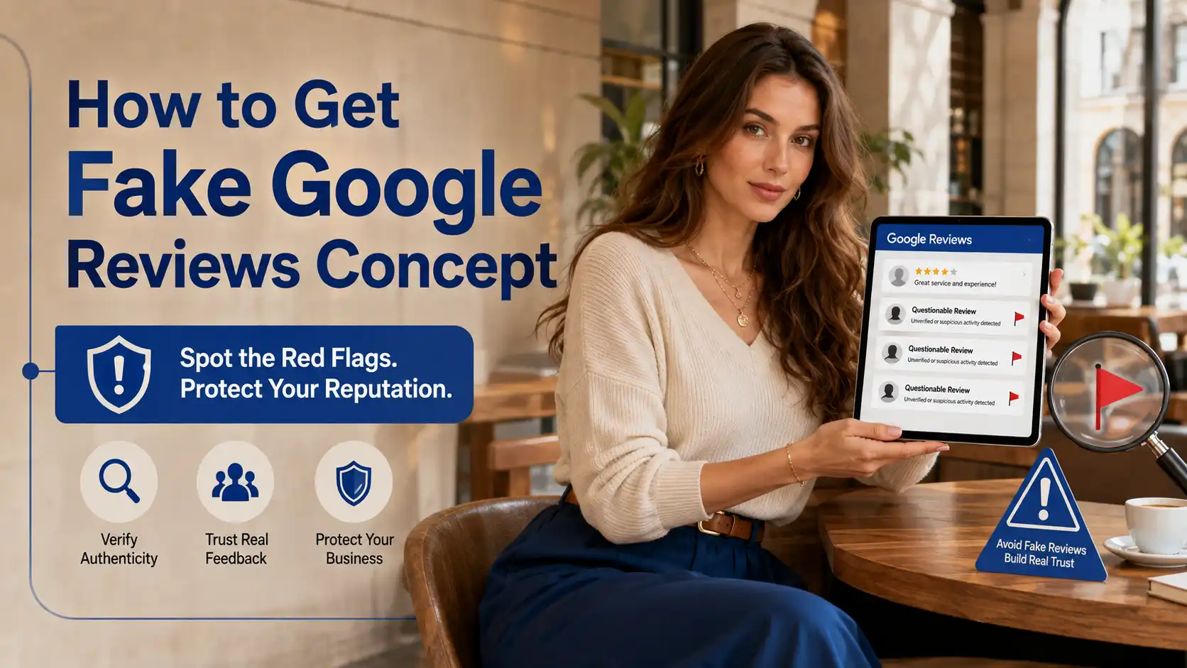 An illustration representing online reputation management and review strategies.