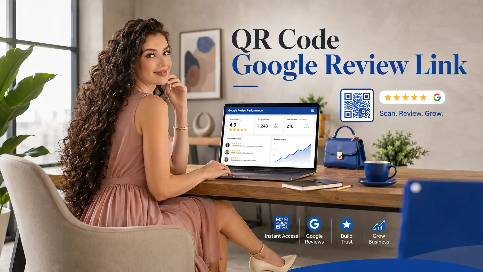 QR code linked to a Google review page for easy customer access