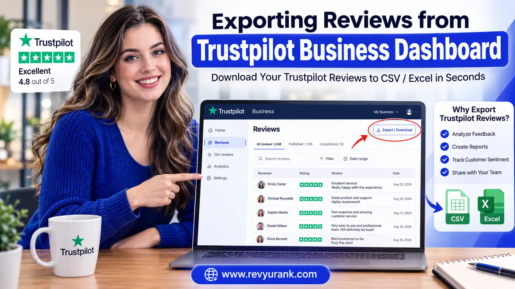 Exporting Reviews from Trustpilot Business Dashboard