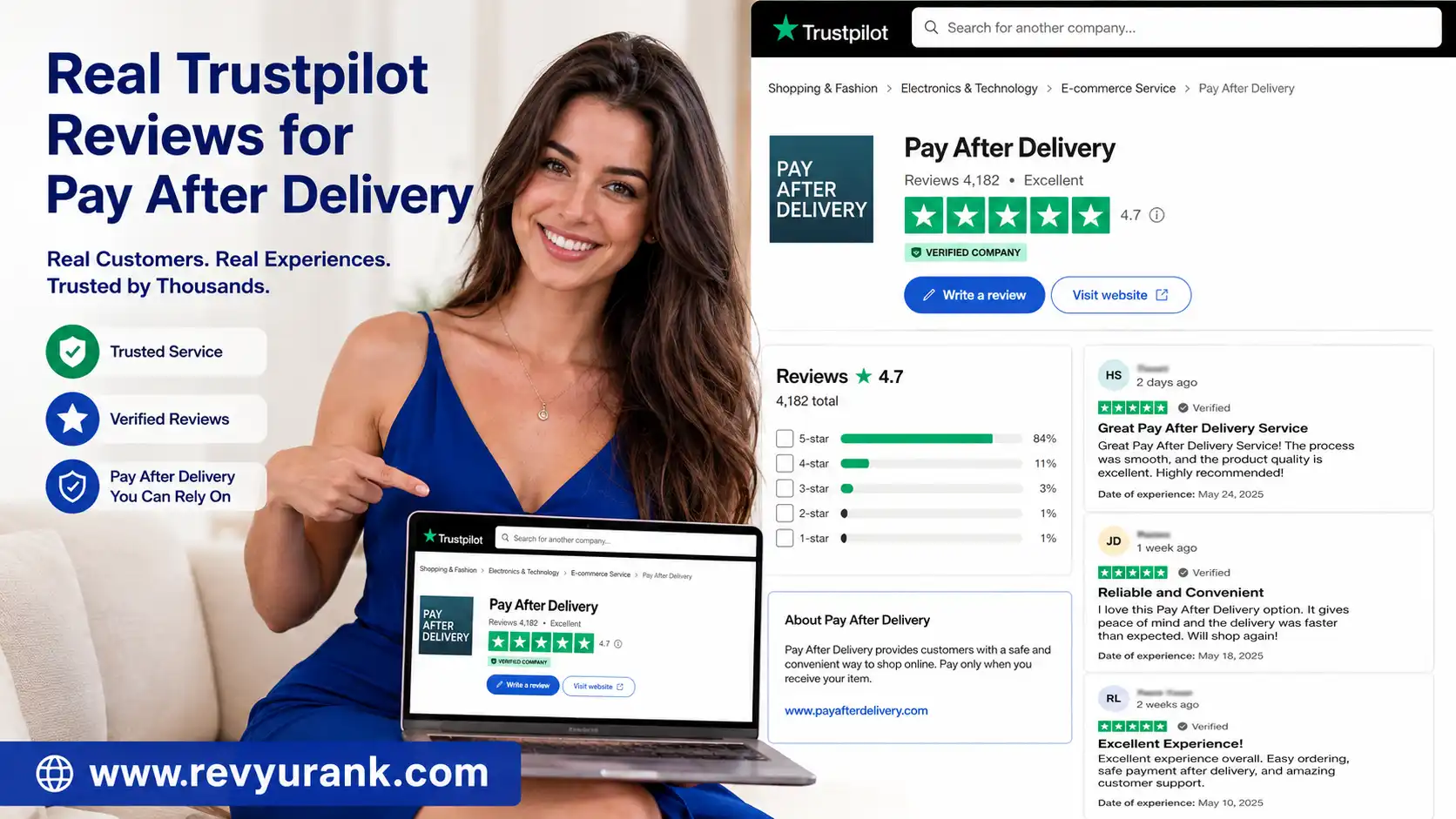 Real customer reviews and star ratings for Pay After Delivery services on Trustpilot.