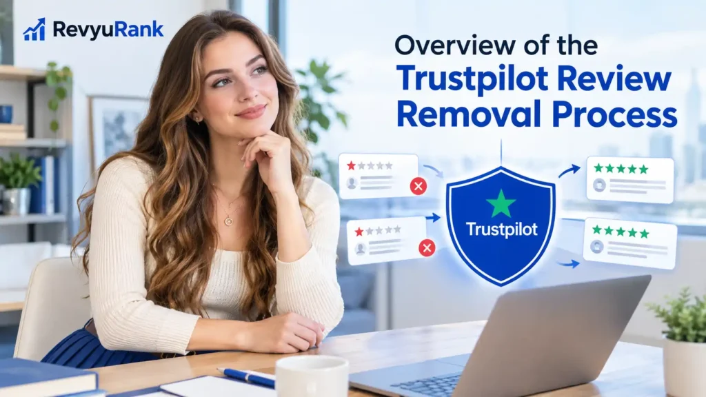 Illustration representing the Trustpilot review removal and moderation process