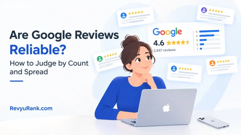 Guide on judging if Google Reviews are reliable based on review count and rating spread