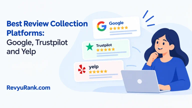 Comparison of top review collection platforms Google Business Profile Trustpilot and Yelp