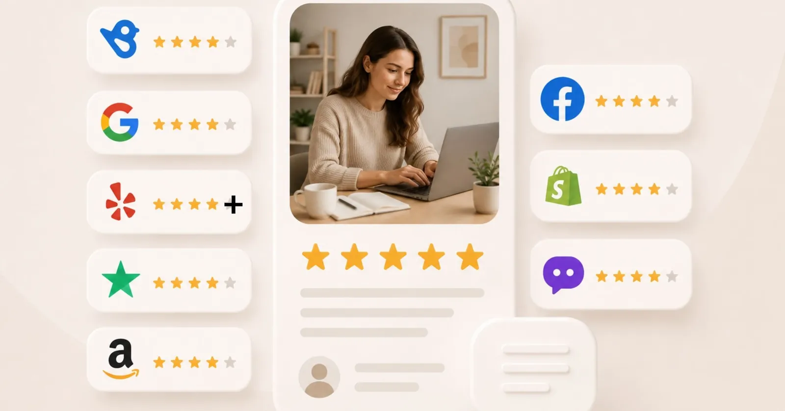 Business owner compares customer review sites for local and broader decisions