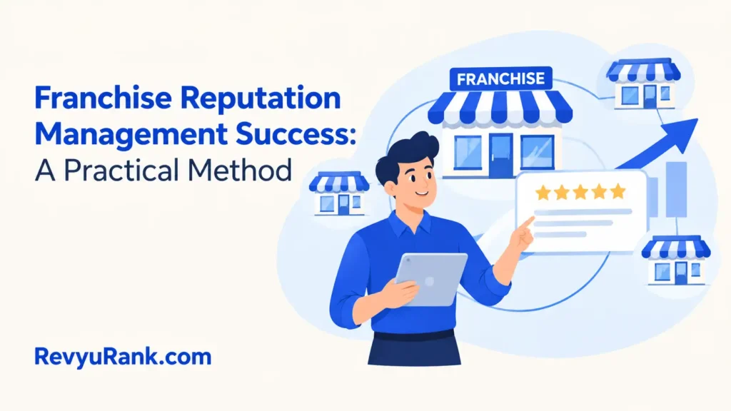 Diagram outlining a practical method for successful franchise reputation management