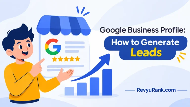 Infographic showing strategies to generate high-quality customer leads using a Google Business Profile