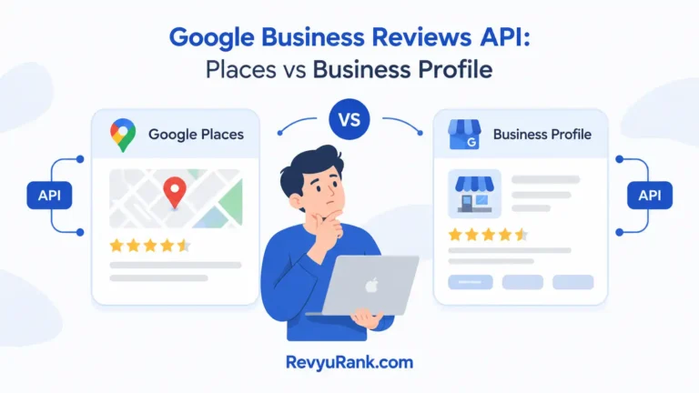 Comparison chart of Google Places API vs Google Business Profile API for managing reviews