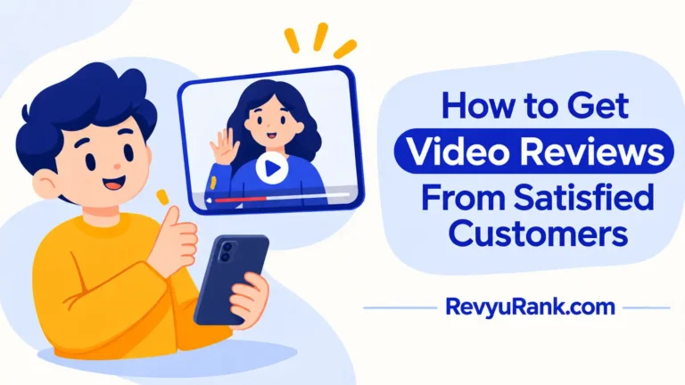 Illustration showing how to get video reviews from satisfied customers by encouraging authentic video testimonials to build brand trust and credibility