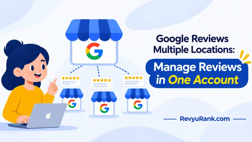 Dashboard interface showing centralized management of Google reviews across multiple business locations