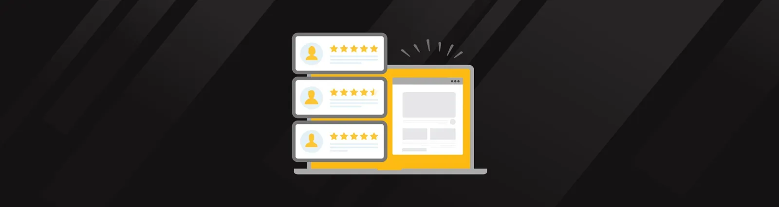 Tablet showing an empty star rating area where seller stars did not appear