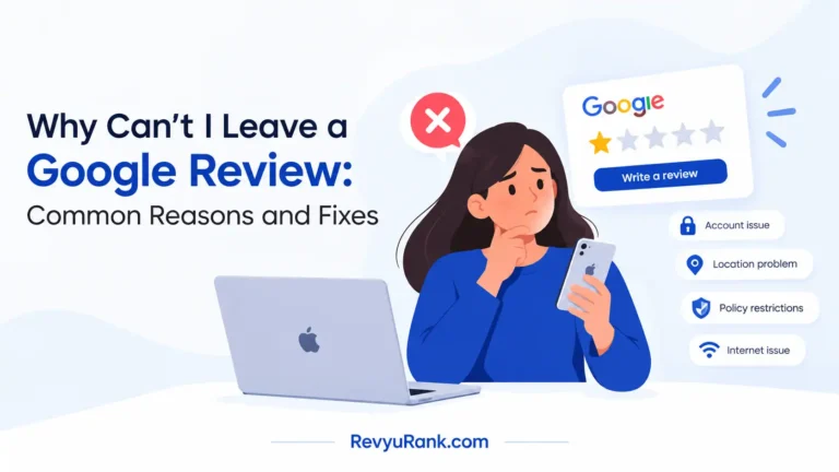 User frustrated while trying to post a Google review, illustrating common review posting errors and restrictions