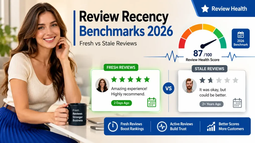 2026 review recency benchmark comparison showing fresh vs stale customer reviews
